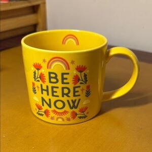Yellow Ceramic Mug - Be Here Now